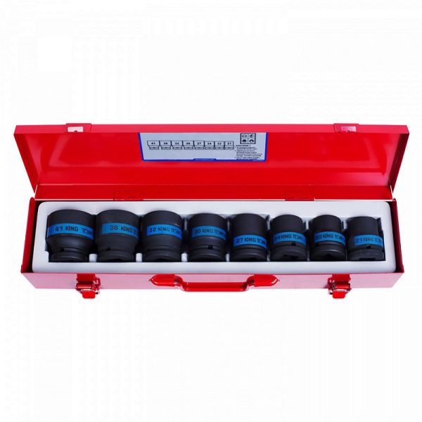 Набор ударных торцевых головок KING TONY 6409MP03, 3/4", шестигранные, 21-41 мм, 8 предметов