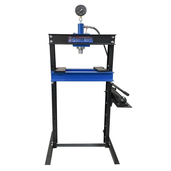 Пресс гидравлический с манометром напольный 12т, (раб. высота: 30-948мм, раб. ширина: 590мм, ход штока:154мм)