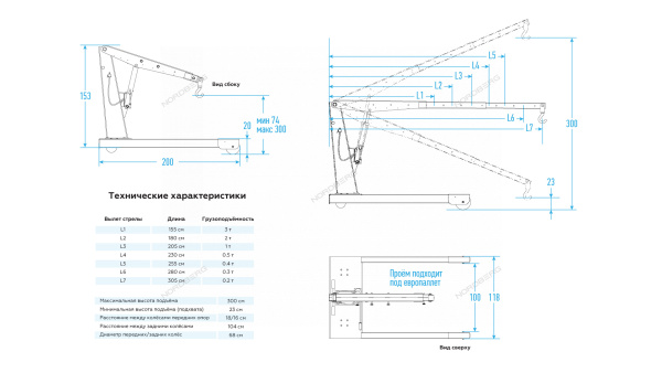 Кран пневмогидравлический грузовой усиленный NORDBERG N3771 (3 т)