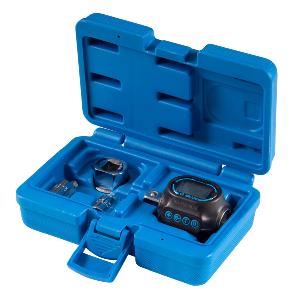 KING TONY Динамометрический адаптер серии "DIGITAL", 1/2", 40-200 Нм, 4 предмета, кейс