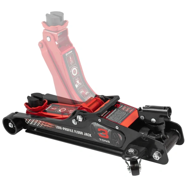 Домкрат подкатной гидравлический низкопрофильный с поворотной ручкой 3т