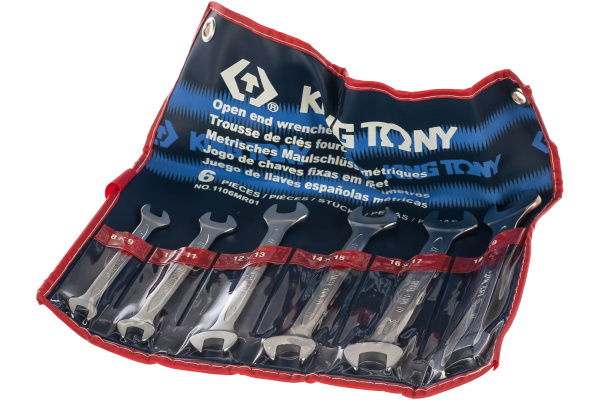 Набор рожковых ключей, 8-19 мм, 6 предметов KING TONY 1106MR01