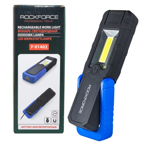 Лампа светодиодная аккумуляторная(5W COB+1W,магнит,180гр.,250Lm,2000mAh,USB провод,время раб.3ч,время заряд.2-3ч,защита гнезда зарядки)