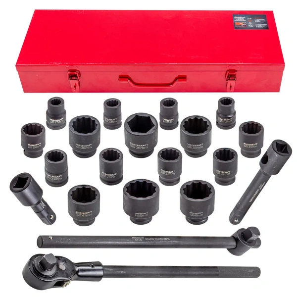 Набор инструментов ударных 21пр, 3/4''(12гр.)(17-50мм),в кейсе