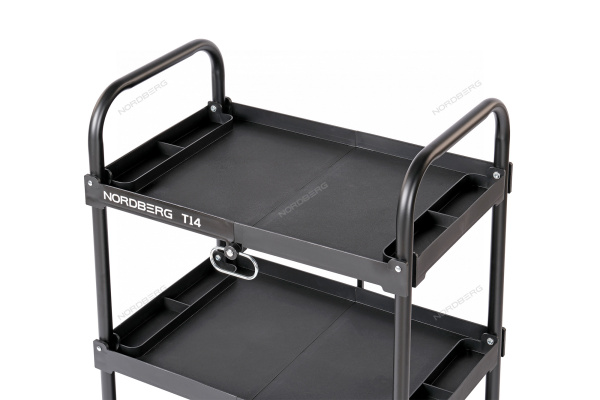 Тележка инструментальная с 3 пластиковыми полками, складная T14