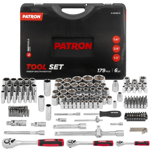 Набор инструментов 179пр. 1/4'', 3/8'', 1/2''(6гр.)