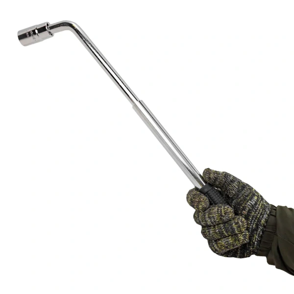 Ключ балонный Г-образный телескопический 1/2''(L min 340мм, L max 490мм) с прорезин.рукояткой в комплекте с переставной головкой 1/2''17х19мм, в чехле