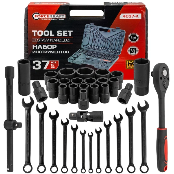 Набор инструментов 37пр. 1/2''(6гр.)