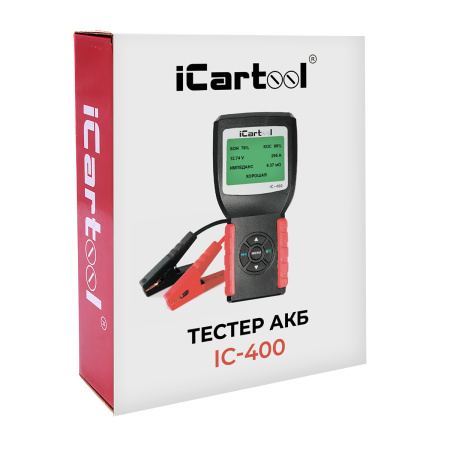 Тестер аккумуляторных батарей (АКБ) 12/24V iCartool IC-400