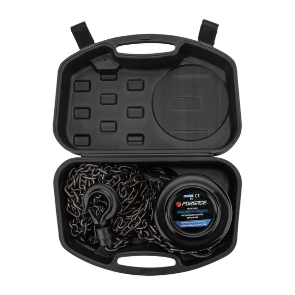 Лебедка механическая подвесная с фиксацией цепи натяжения, 0.5т (длина цепи - 2.5м) в кейсе