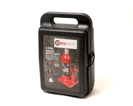 Домкрат бутылочный 5т с клапаном (h min-210мм, h max-420мм, ход штока-140мм, ход винта-70мм),в кейсе