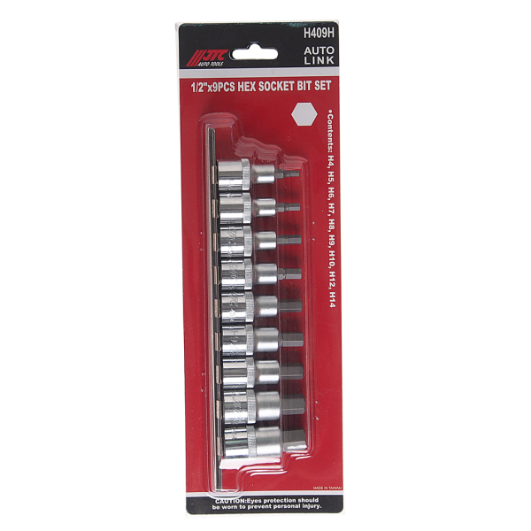 Набор бит-головок JTC H409H (1/2", HEX, H4-H14, 9 предметов)