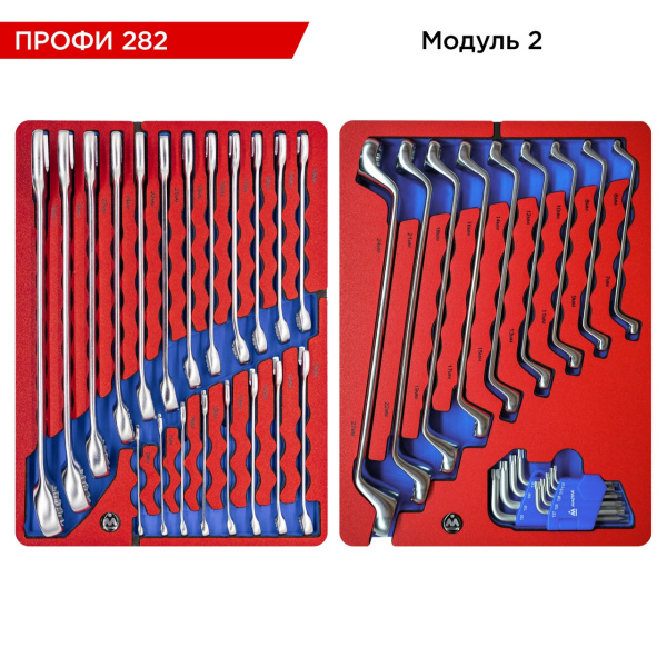 Набор инструментов ПРОФИ 282 в тележке МАСТАК 52-06282 (282 предмета)