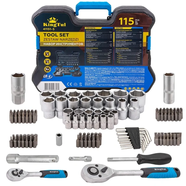 Набор инструментов 115пр. 1/4'', 1/2''(6гр.)