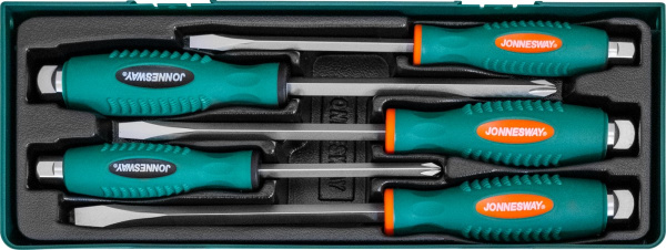 Набор отверток стержневых ударных силовых под ключ в ложементе 5 предметов JONNESWAY D70105SP