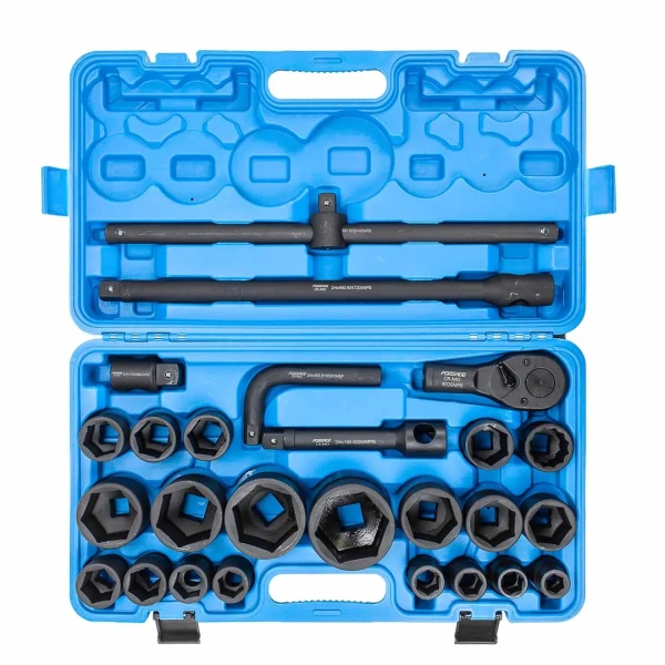 Набор инструментов ударных 26пр, 3/4''1''(6гр.)(17,19,22,24,27,30,32,33,34,35,36,36-12гр,38,41,46,50мм,1'':55,60,65мм)