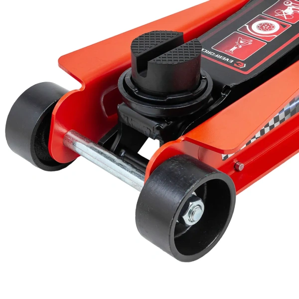 Домкрат подкатной гидравлический низкопрофильный с поворотной ручкой, 3т