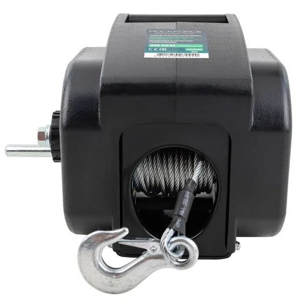 Лебедка электрическая автомобильная 12В, 300W, 900кг (крепление за ''фаркоп'', стальной трос-10м) Лебедка электрическая автомобильная 12В, 300W, 900кг (крепление за ''фаркоп'', стальной трос-10м)