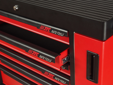 Тележка инструментальная красная с двумя боковыми ящиками JTC S1070 (7 секций)
