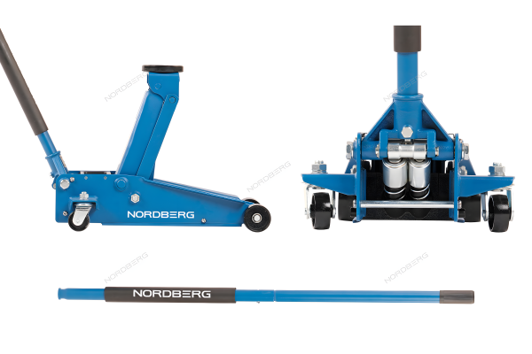 Домкрат подкатной 3 тонн 130-470 мм с резиновой насадкой быстрый подъем NORDBERG N3203