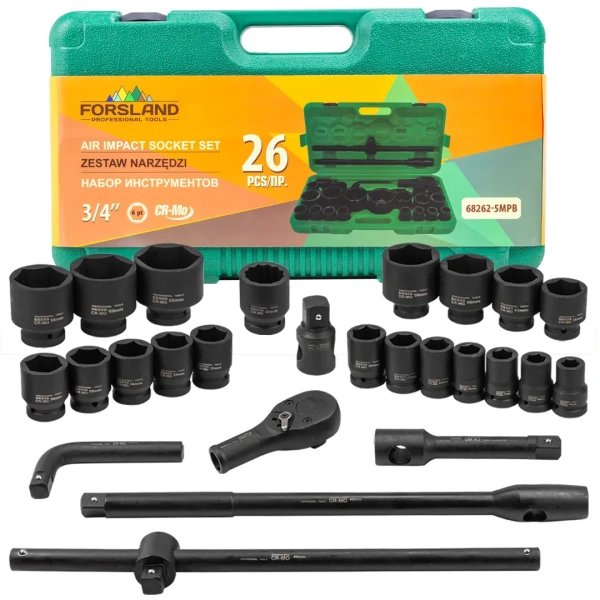 Набор инструментов ударных 26пр. 3/4''(6гр.)