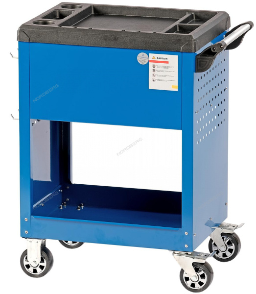Тележка инструментальная профессиональная 3 полоки + открытый отсек NORDBERG T4N