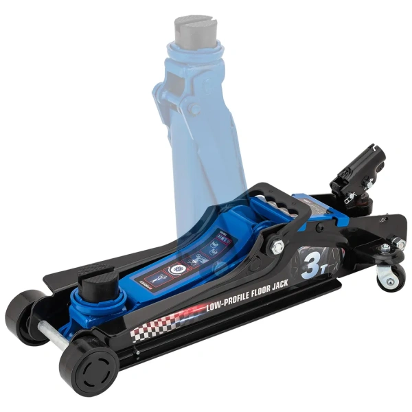 Домкрат подкатной гидравлический низкопрофильный с поворотной ручкой 3т