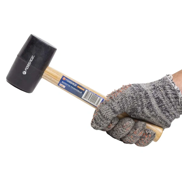 Киянка резиновая с деревянной ручкой (340г, Ø45мм)