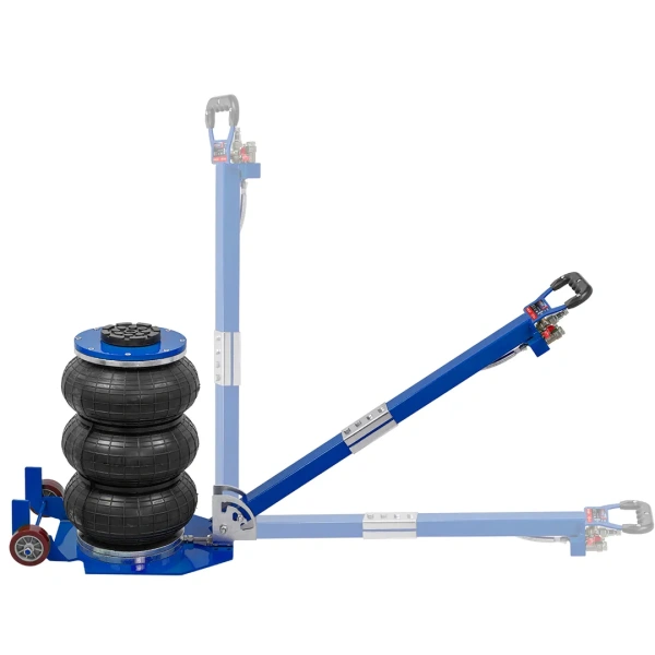 Домкрат подкатной пневматический 3т (4-8bar, h min 135мм, h max 400мм, 3 подушки, Ø250мм)