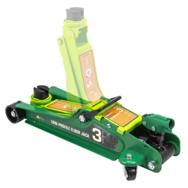 Домкрат подкатной гидравлический низкопрофильный 3т (поворотная ручка 360°, h min 85мм, h max 385мм)