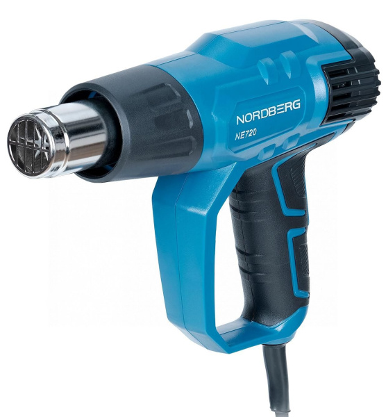 Фен с комплектом насадок NORDBERG NE720K, 50-650°С, 2000 Вт