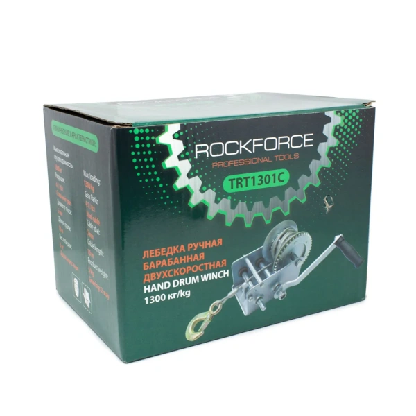 Лебедка ручная барабанная двухскоростная, 1300кг(стальной трос, диаметр троса-5мм, длина троса-10м ) Лебедка ручная барабанная двухскоростная, 1300кг(стальной трос, диаметр троса-5мм, длина троса-10м )