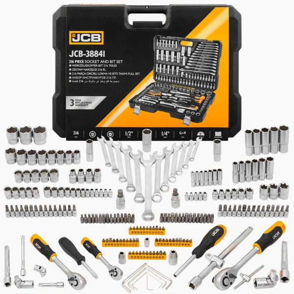Набор инструментов 216пр. 1/4'', 3/8'', 1/2''(6гр.)(4-32мм)