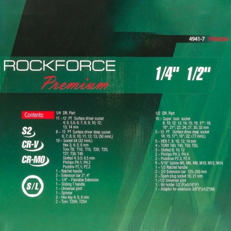 Набор инструментов 94+6пр. 1/4'',1/2''(сорв.гр.)