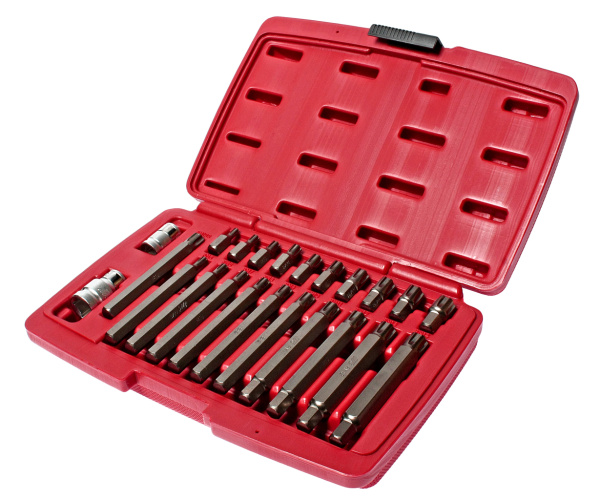 Набор бит RIBE RM5-RM14 JTC 5715 (1/2", 3/8", 2 держателя, 23 предмета в кейсе)