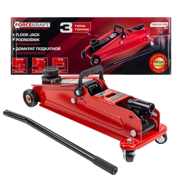 Домкрат подкатной гидравлический 3т (h min 130мм, h max 390мм)
