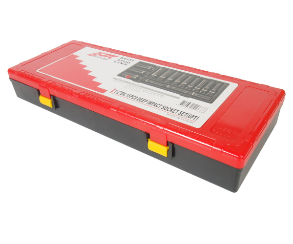 Набор головок торцевых 6-ти гранных ударных глубоких JTC K4151 (1/2", 10-32 мм, 15 предметов в кейсе)