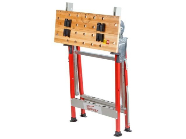 Верстак складной WORTEX WB 6012 БАМБУК, 605X540X(860-1140) мм, регулировка столешницы