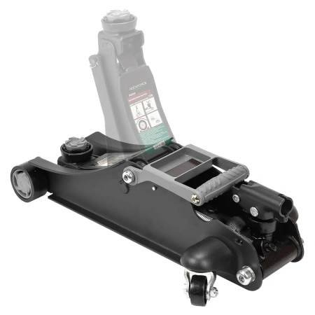 Домкрат подкатной гидравлический 2 т низкопрофильный с резиновой накладкой и лотком 2т (h min 100мм, h max 350мм) в коробке