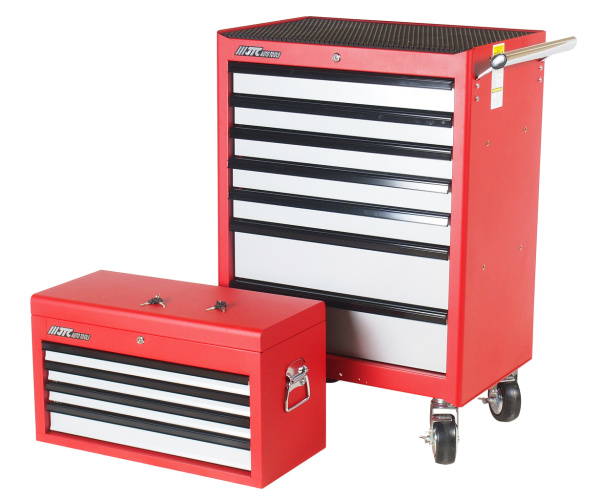 Тележка инструментальная JTC 3931 с ящиком JTC 3011 (7 секций)