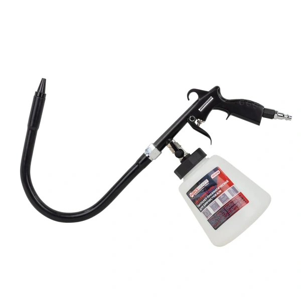 Пистолет пневматический ''Tornado'' для химчистки салона а/м с гибким наконечником и емкостью 1л (расход воздуха 400 л/мин,6-9.6 бар)