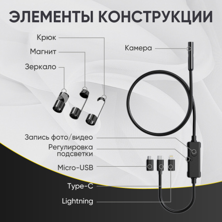 Видеоэндоскоп iCartool IC-V553 (USB, 2 Мп, 1920x1080, 3 м, 5,5 мм зонд)