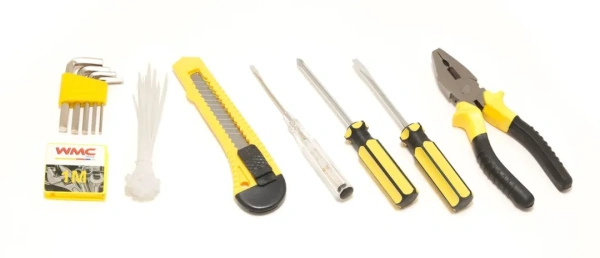 Набор инструментов 41пр(отвертки:РН2,SL5.5мм, плоскогубцы 145мм, ключи 6гр Г-обр:2-6мм,рулетка 1м, контролька,нож канц.,хомуты)в блистере