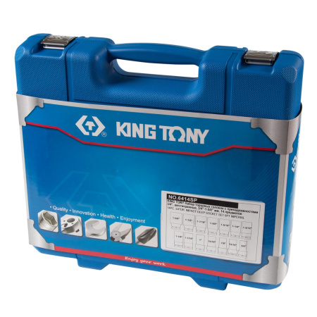 KING TONY Набор ударных глубоких торцевых головок 3/4", шестигранные, 3/4"-1-5/8" мм, 14 предметов