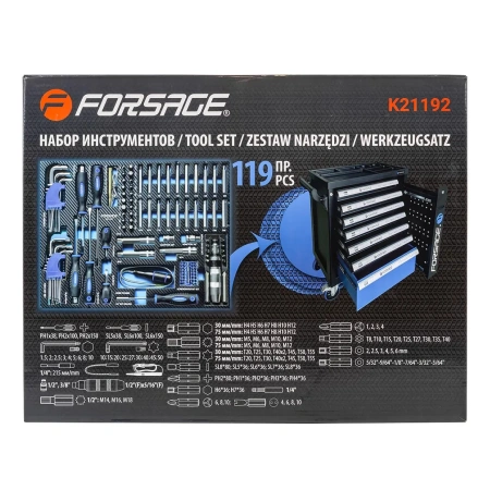 Набор отверток и бит 119пр.,в ложементе