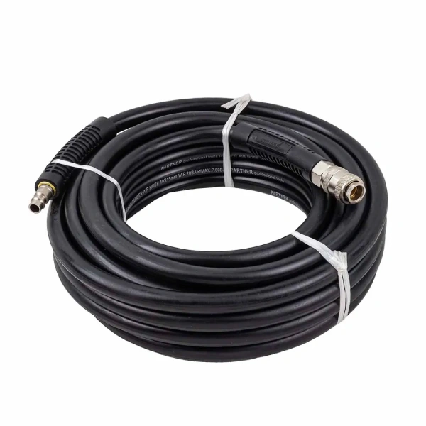 Шланг резиновый воздушный армированный с фитингами 10*15мм*10м (20-60бар, раб. t от -30 до +70°С)