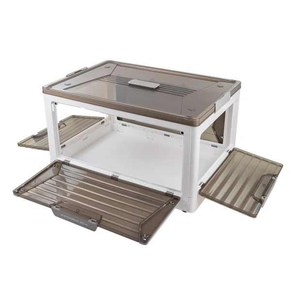 Ящик пластмассовый складной на колесиках для хранения (размер M-52.5х36х29см)