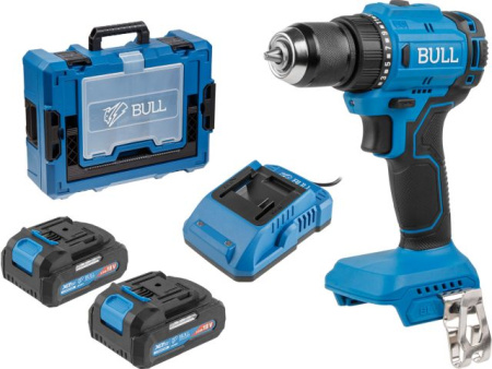 Аккум. дрель-шуруповерт BULL SR 1803 Xcase XLTpro БЕСЩЕТ., 2x2 А*ч, 18 В, 45 Н*м, БЗП 10 мм