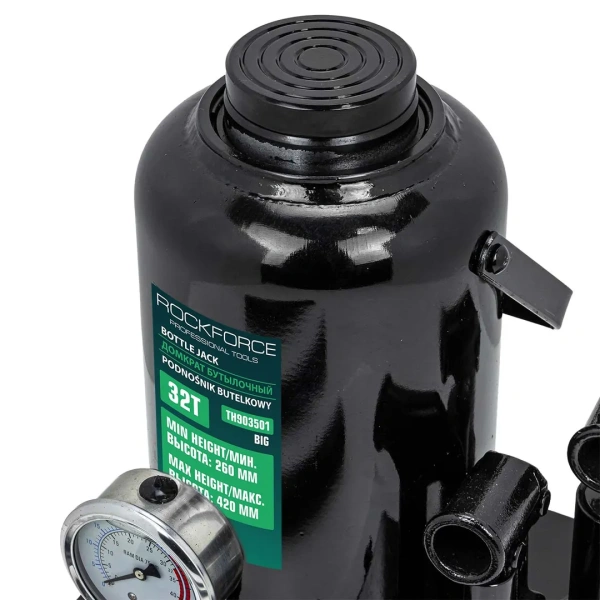 Домкрат бутылочный 32т с манометром (h min-260мм, h max-420мм)