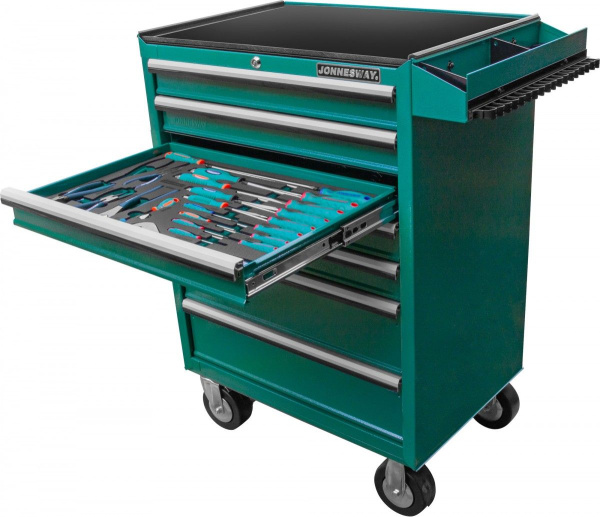 Тележка инструментальная 7-ми полочная с инструментом в ложементах 179 предметов JONNESWAY C-7DW1179V